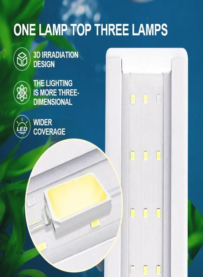 مصباح حوض السمك VAYINATO® LED كامل الطيف (S-600 | WRGB | مناسب لأحواض السمك المزروعة من 50 إلى 60 سم) بإطار أبيض رفيع مع أقواس تثبيت قابلة للتمديد | مناسب للمياه العذبة والمالحة - Image 3